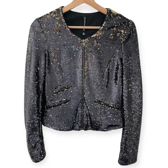W118 by Walter Baker Sequin Keisha Moto Jacket XS - Picture 1 of 14